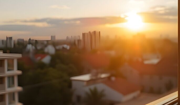 city sunrise, urban view, rooftops, morning coffee, modern lifestyle, cityscape, golden hour, morning light, peaceful morning, inspiration, minimalist city, window view, morning vibes, coffee aesthetic, daily motivation, relaxing scene, soft sunlight, modern home, aesthetic photography, city morning, positive start, new day energy, ai generated